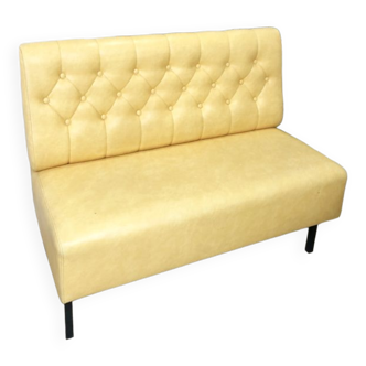 Vintage yellow rockabilly bench 1960