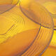 7 flat plates in amber yellow glass - Ondine Duralex France - vintage 70s
