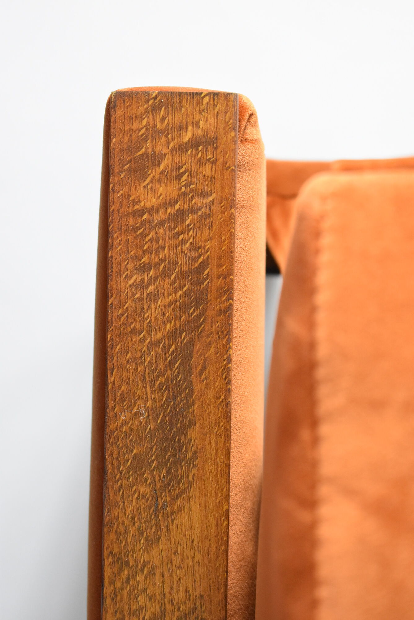 Vintage sofa, convertible couch, fully restored, 1960s, russet orange velvet