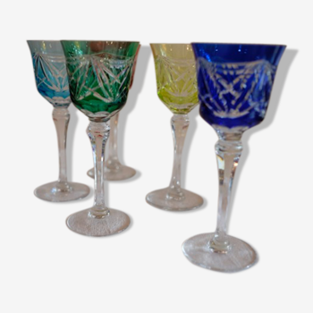 5 glasses of the Cristallerie Lorraine Roemer