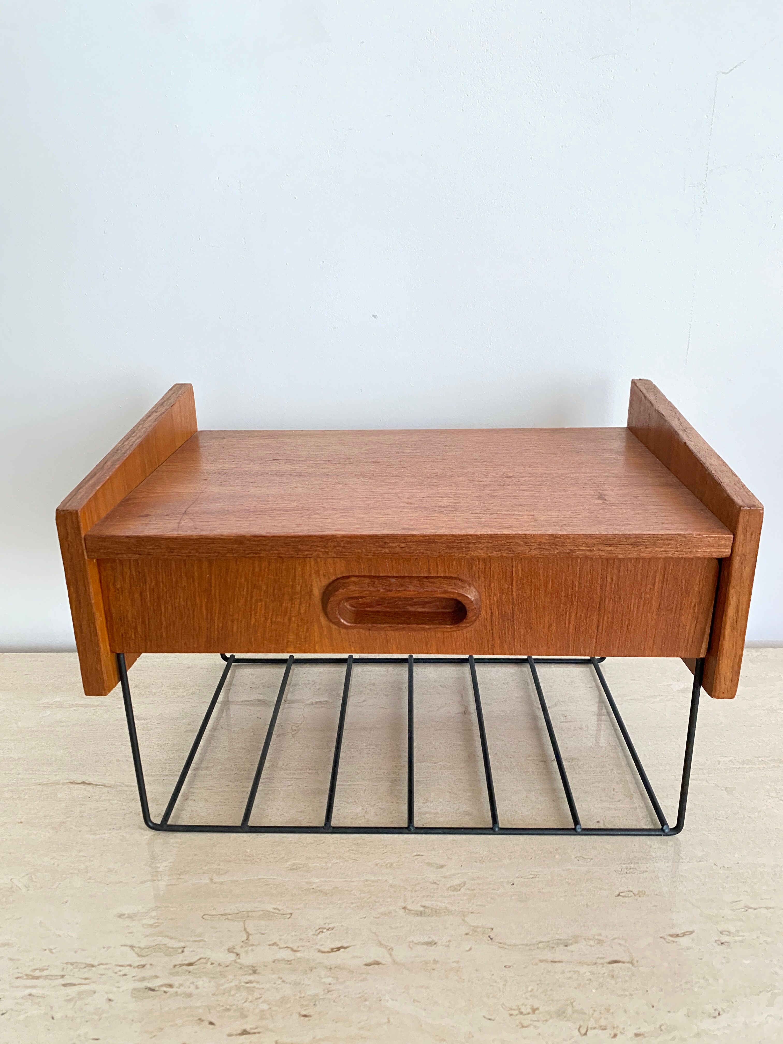 Vintage teak wall shelf