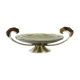 Art deco glass in metal and rosewood 1930 fruit bowl