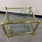 Vintage two-tier glass coffee table