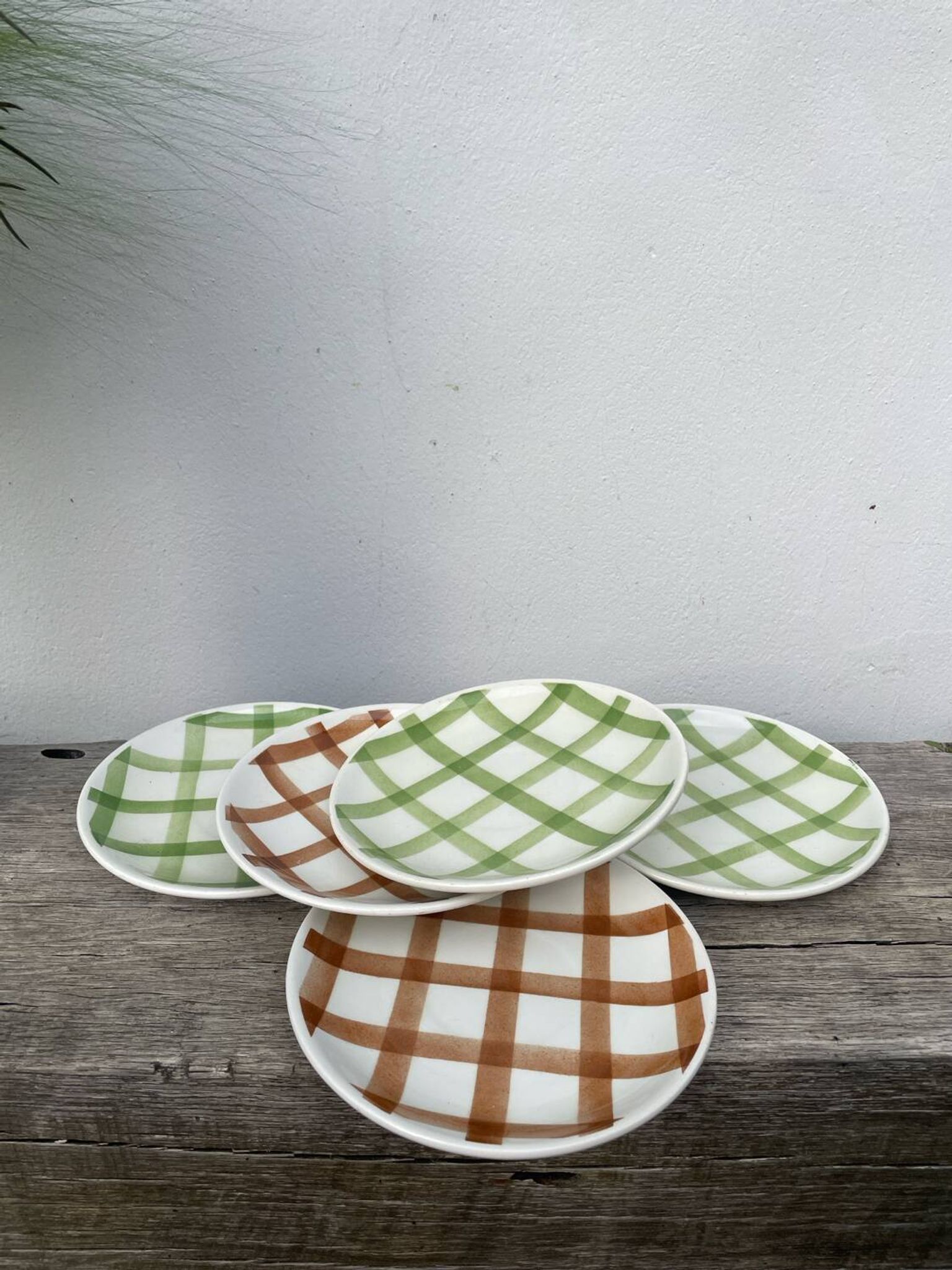 5 assiettes à dessert Moulin des loups carrés torchons 
