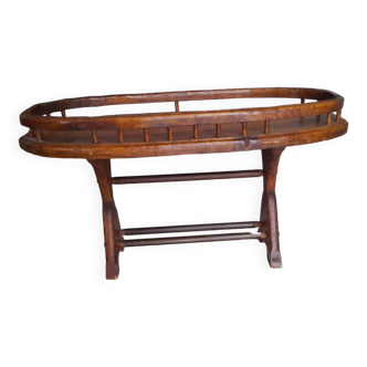 Ancienne table basse bar ou jardinière bois