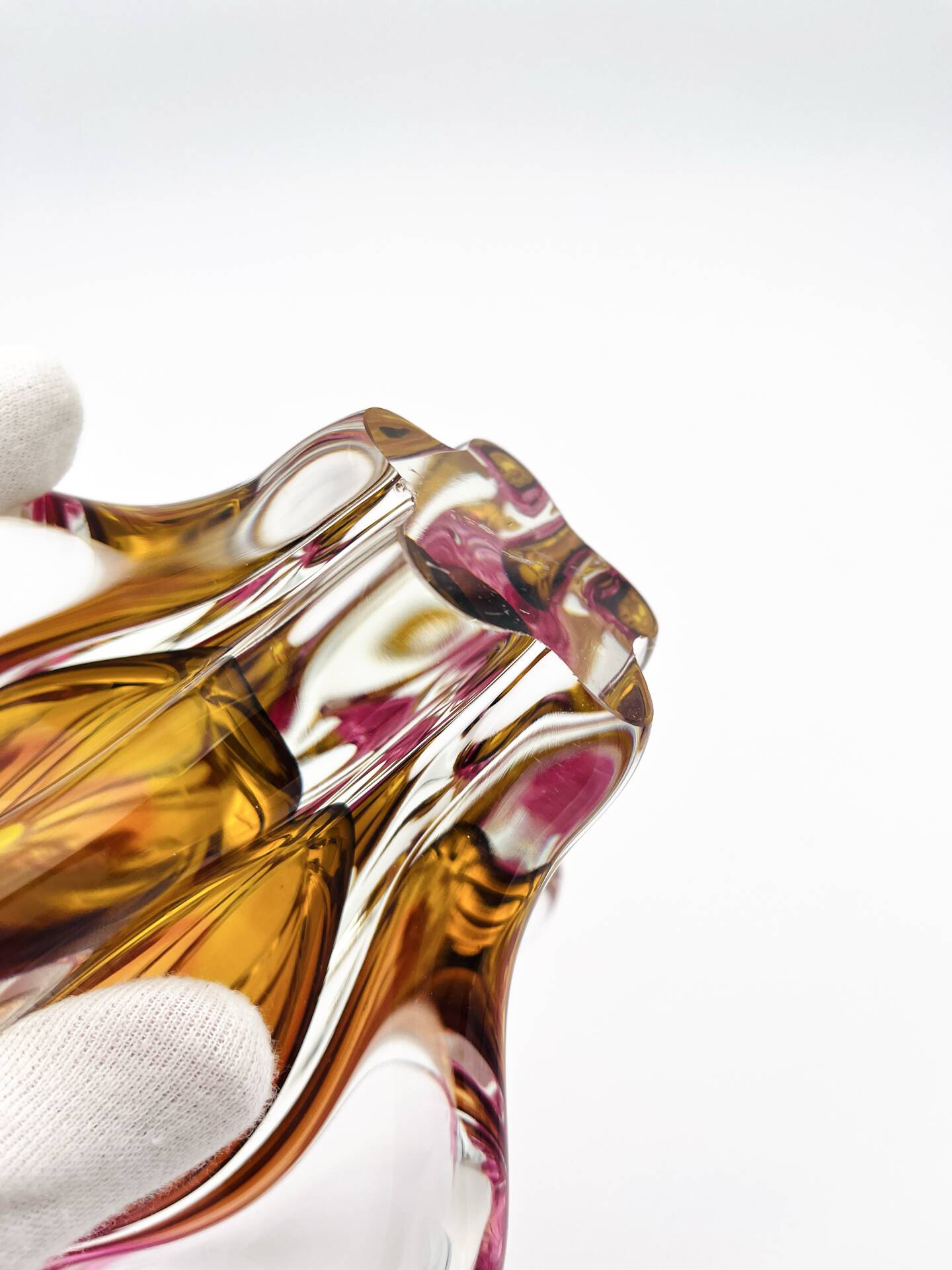 Organic Vase - Sommerso - Josef Hospodka - Bohemian Crystal - Circa 60