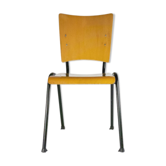 Chaise d'école Marko par Ynske Kooistra bois et métal années 60