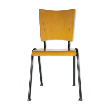 Marko school chair by Ynske Kooistra wood and metal 60s
