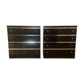 Wenge and silver bedside tables, Belgium, 1960