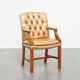 Cowhide Leather Chesterfield Dining / Side Chair in English Style