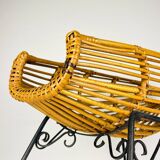 Magazine rack or vintage rattan stand, Italy, 1960s