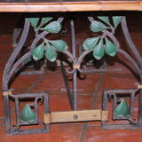 Coffee table with wrought iron art deco base