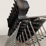 Vintage Pagwood stacking chairs Flötotto 1960