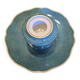 Copeland Spode England porcelain candlestick – turquoise shagreen design –