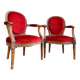 Pair Of Louis XVI Style Medallion Armchairs XIX Eme Century