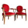 Pair Of Louis XVI Style Medallion Armchairs XIX Eme Century