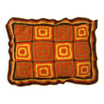 70s Crochet Granny Square Cushion