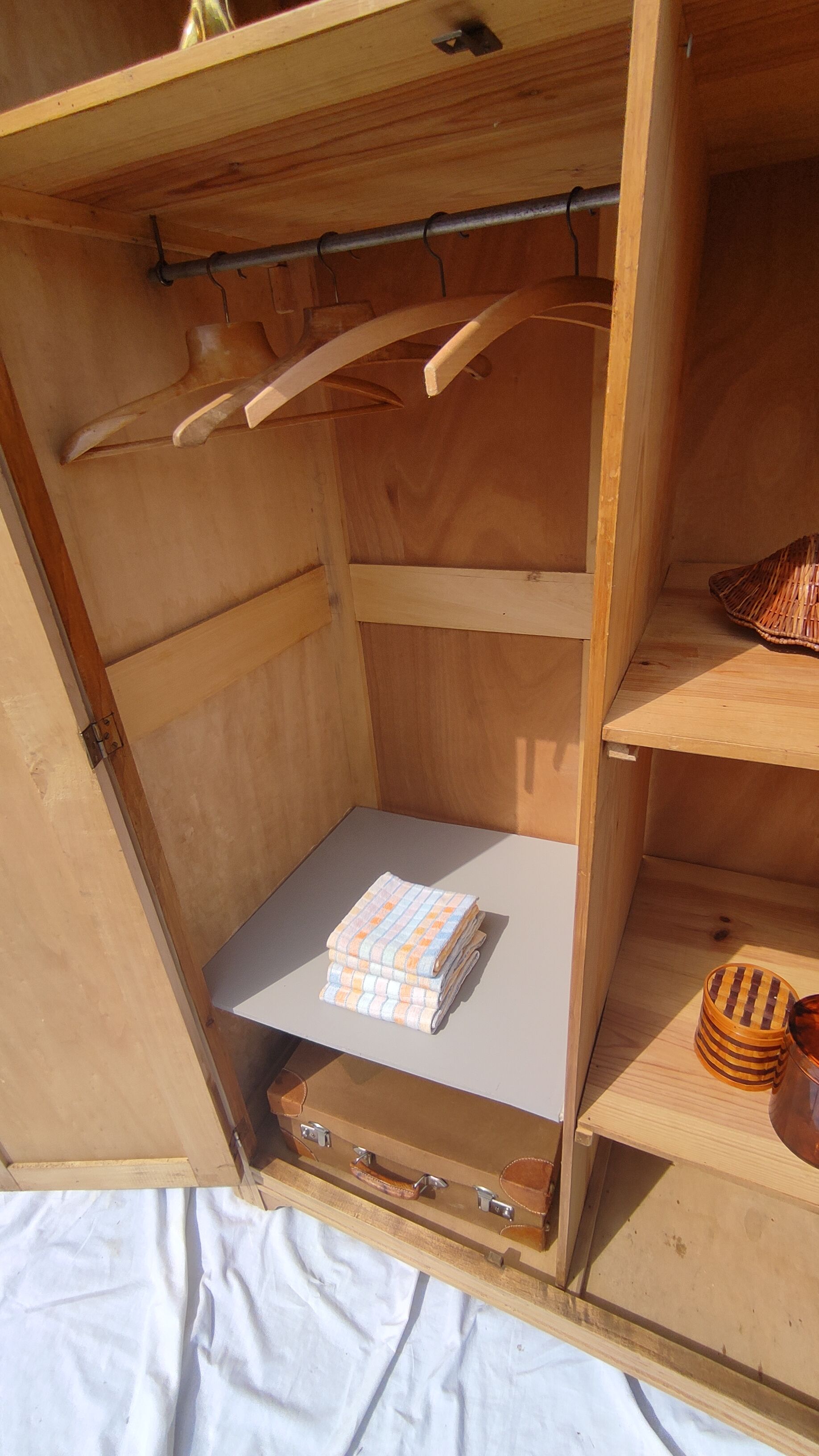 Parisian wardrobe in raw wood