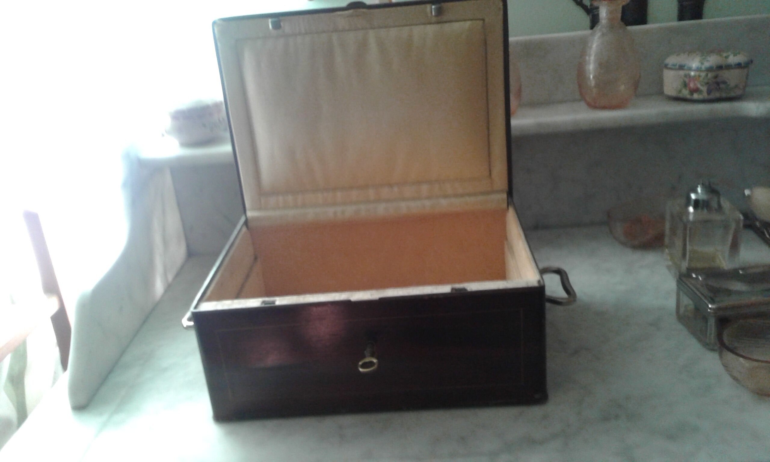 Metal safe imitation wooden