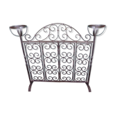 Grille pare feu fer forger avec landiers XVII XVIII- XIX ems  a volets  ouvrant