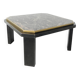 Table basse Fedam, Hollywood Regency, marbre dans cadre en acier