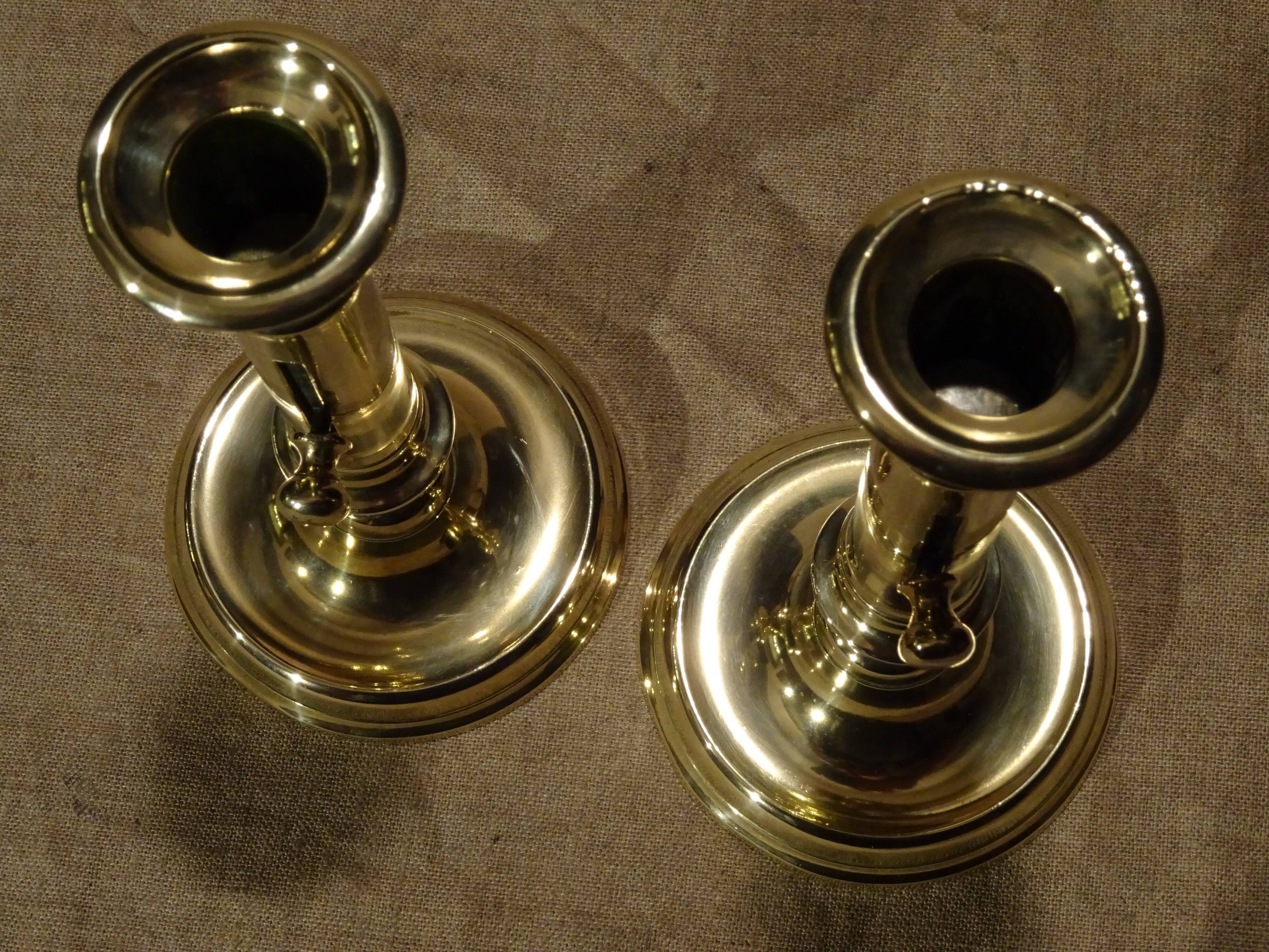 Paire d'anciens flambeaux bougeoirs à binet Louis Philippe XIX ème Ht 20 cm  ref A195/1