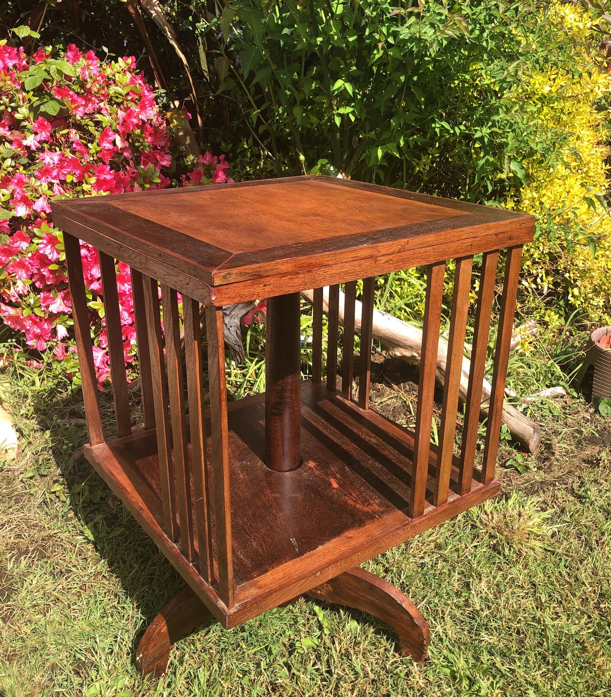 Exotic wooden swivel library