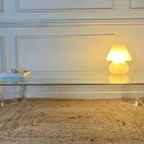 Table basse Athena en altuglas et verre David Lange, années 1970