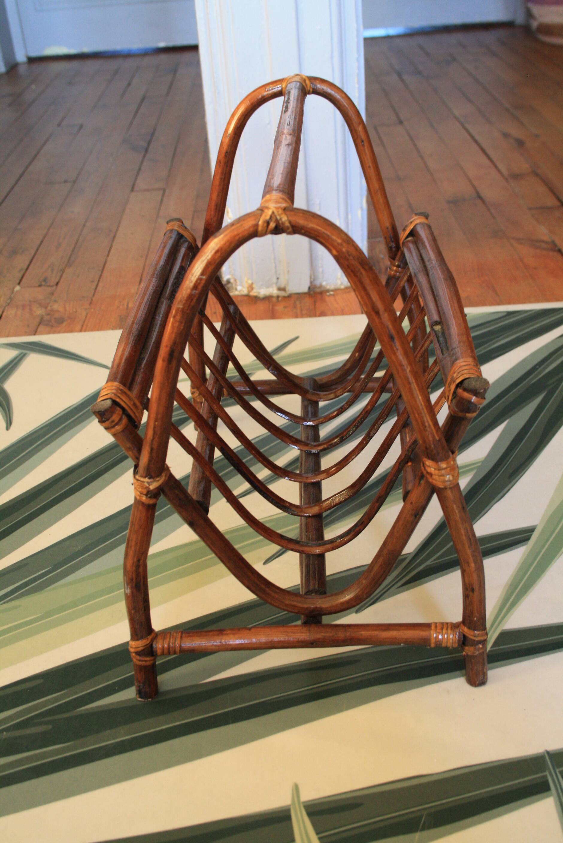 Rattan/bamboo magazine rack