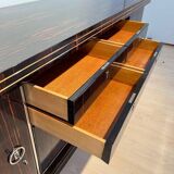 Large Art Deco Sideboard in Macassar Ebony, Maple & Chrome, France, 1930s