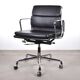 Charles & Ray Eames EA217 Office Chair polished aluminum and black leather