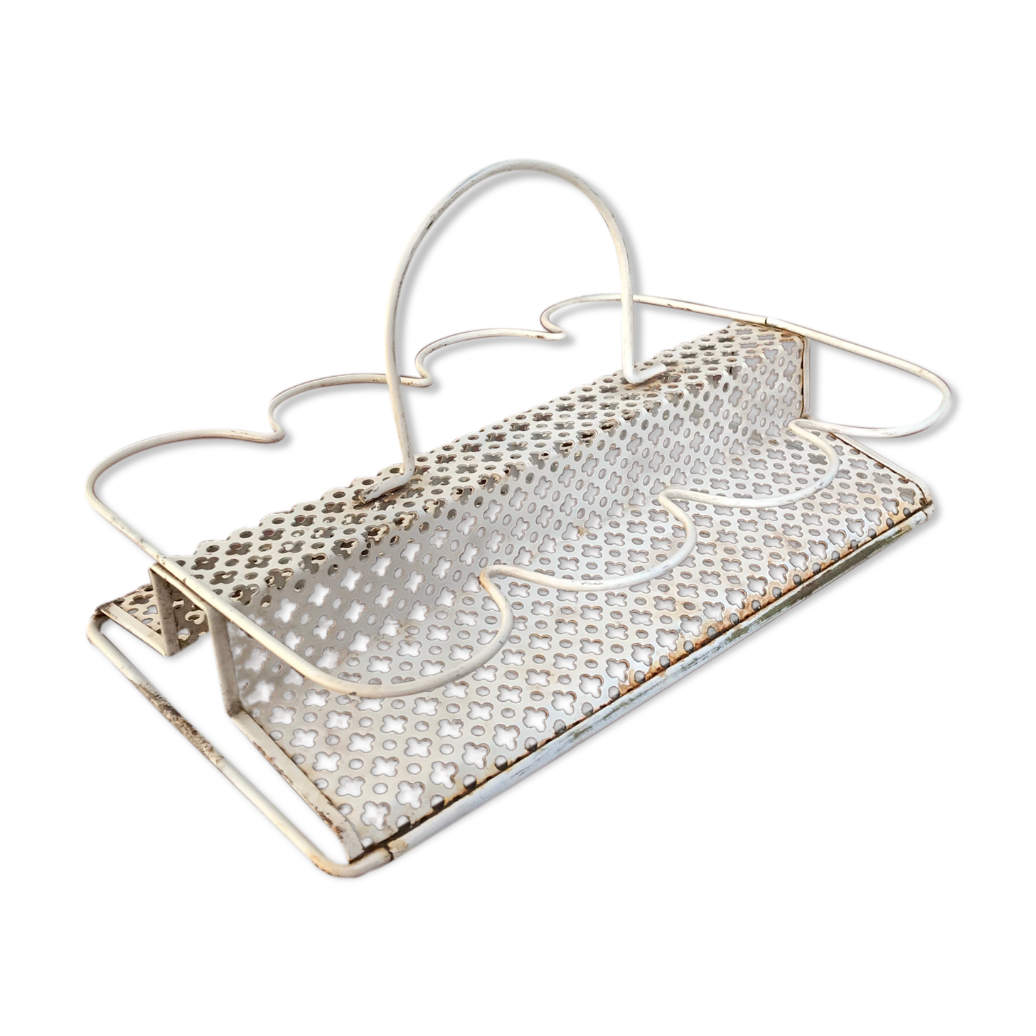 Perforated metal glass basket