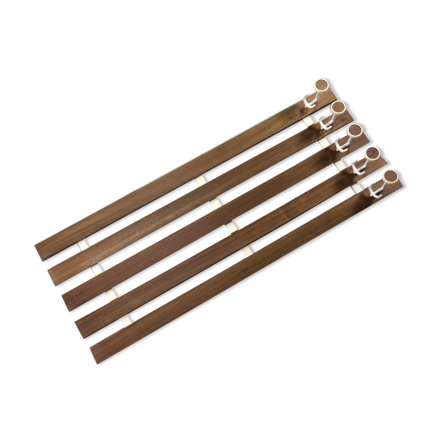 Vintage Mid-Century Scandinavian Modern Teak Wall Coat Rack, 1950s