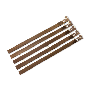 Vintage Mid-Century Scandinavian Modern Teak Wall Coat Rack, 1950s