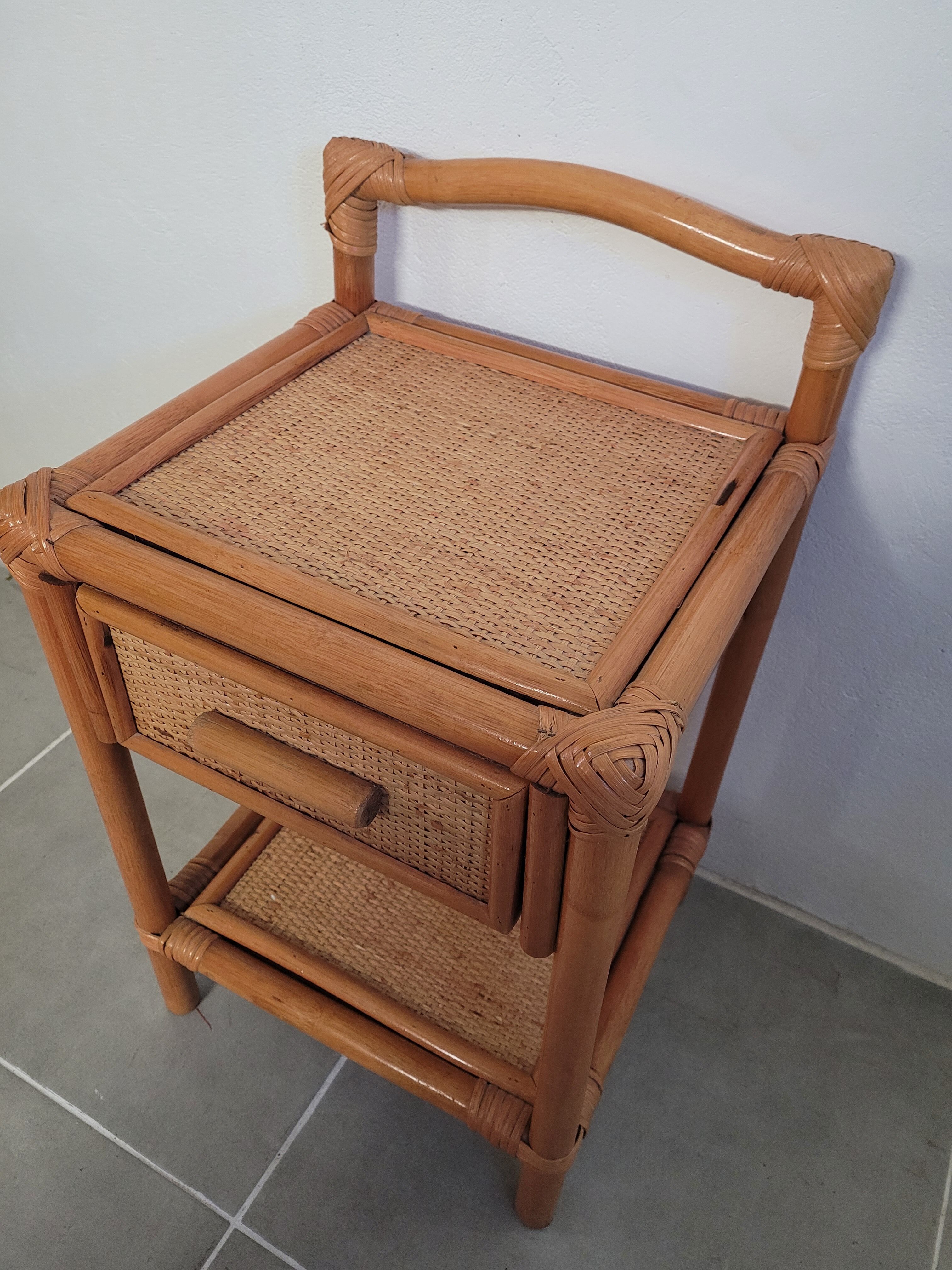 Rattan bedside cabinet