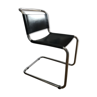 Chaise bauhaus Breuer B33 cuir noir vintage