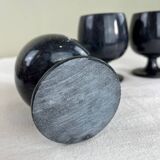 Black marble vases