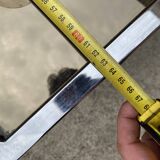 Chrome steel and smoked glass coffee table