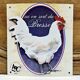 Plaque émaillée poule coq poulet Bresse