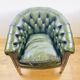 Fauteuil Chesterfield en cuir vert anglais