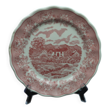 5 assiettes plate motif rouge English Landscape