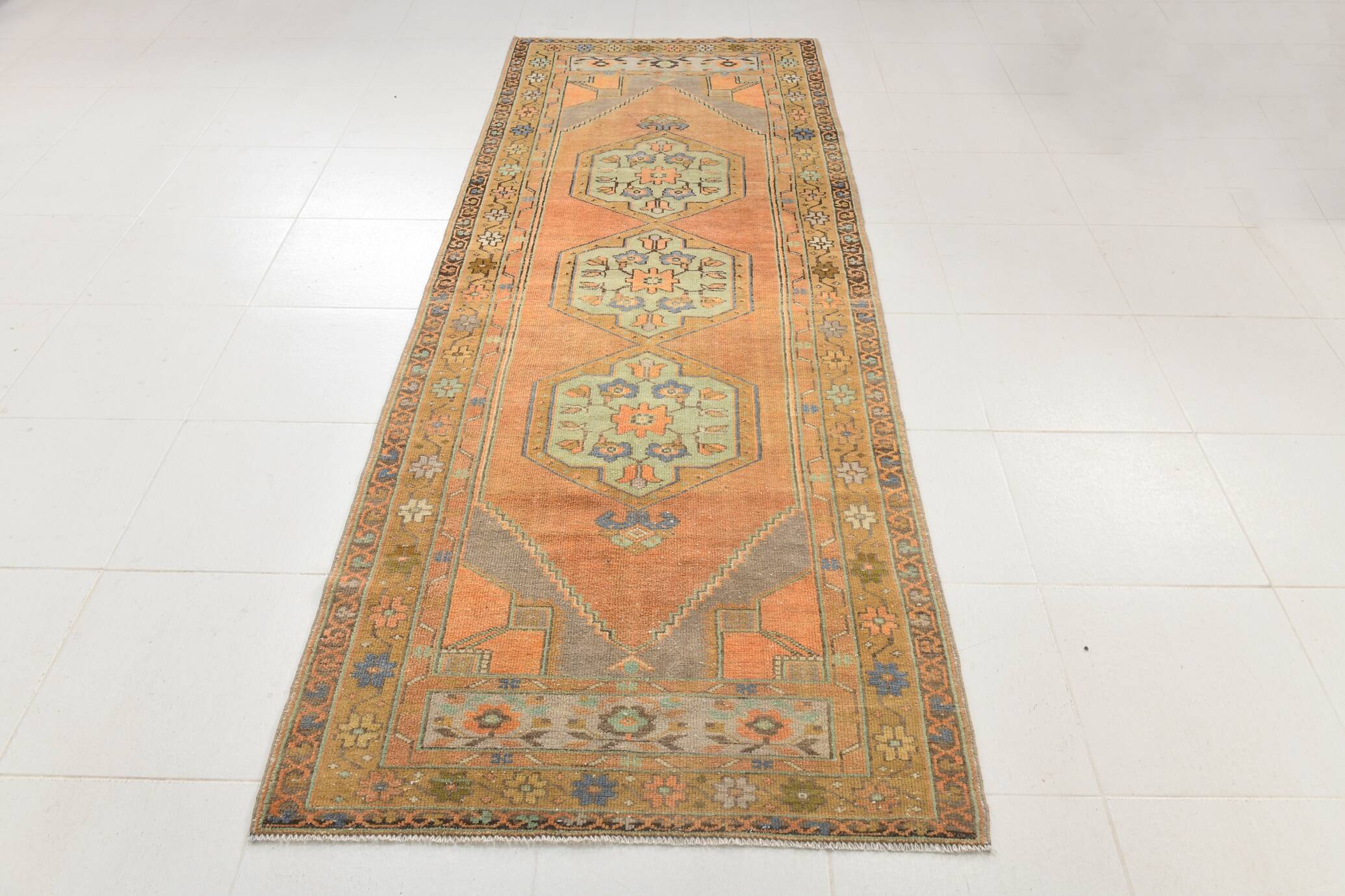 Tapis de couloir vintage long et large 3x9, 105x290 cm