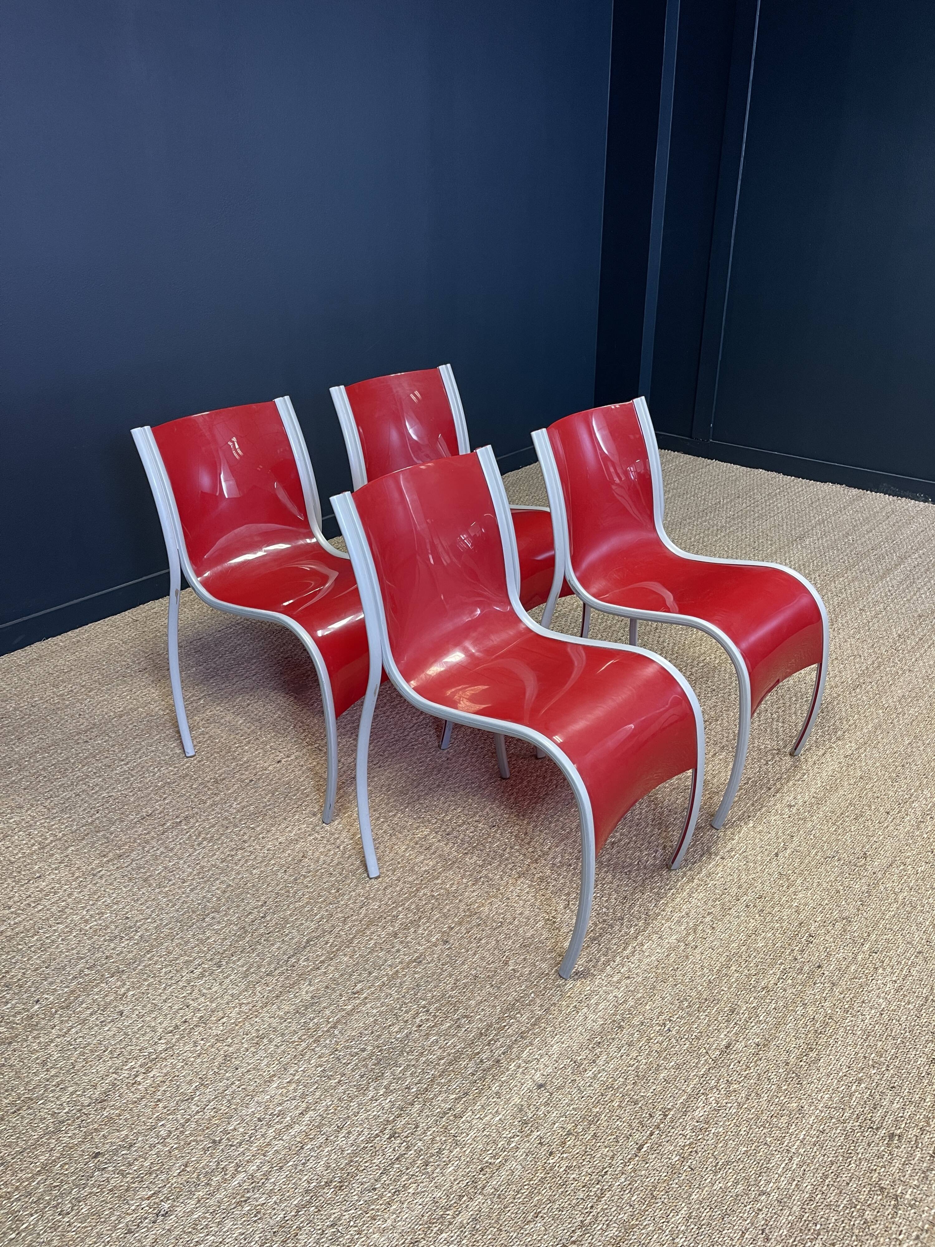 Set of 4 FPE chairs by Ron Arad for Kartell 2000s Italy