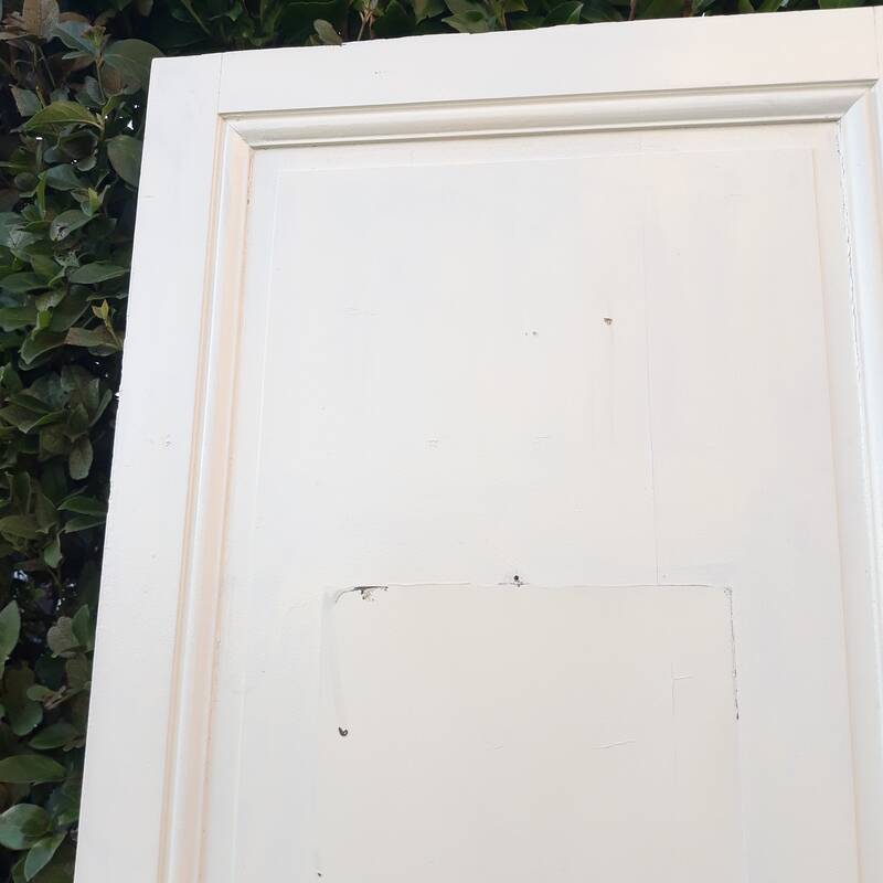 Communication door H219.5xL80cm, old panelled and moulded.