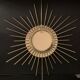Vintage sun mirror, 1960 gold metal - 60cm