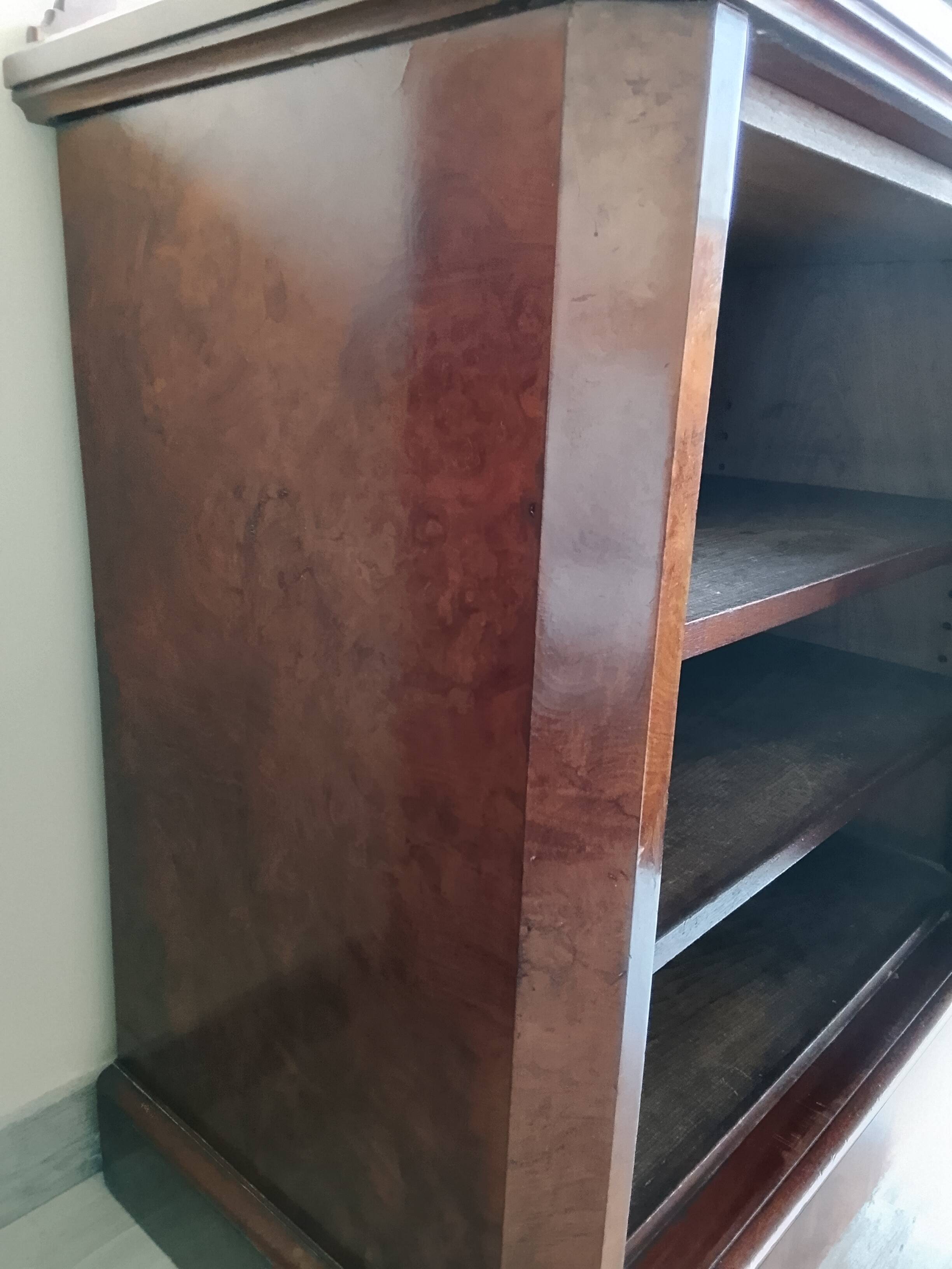 Beautiful small antique buffet in polished walnut.