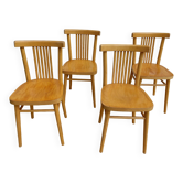 4 light wood bistro chairs