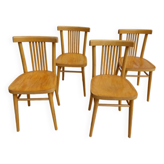 4 chaises bistrot en bois clair