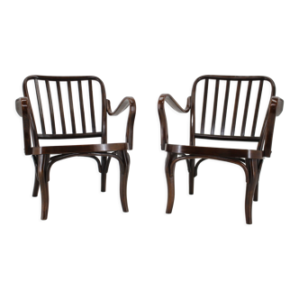 Paire de fauteuils josef frank bentwood n° 752 par thon années 1950