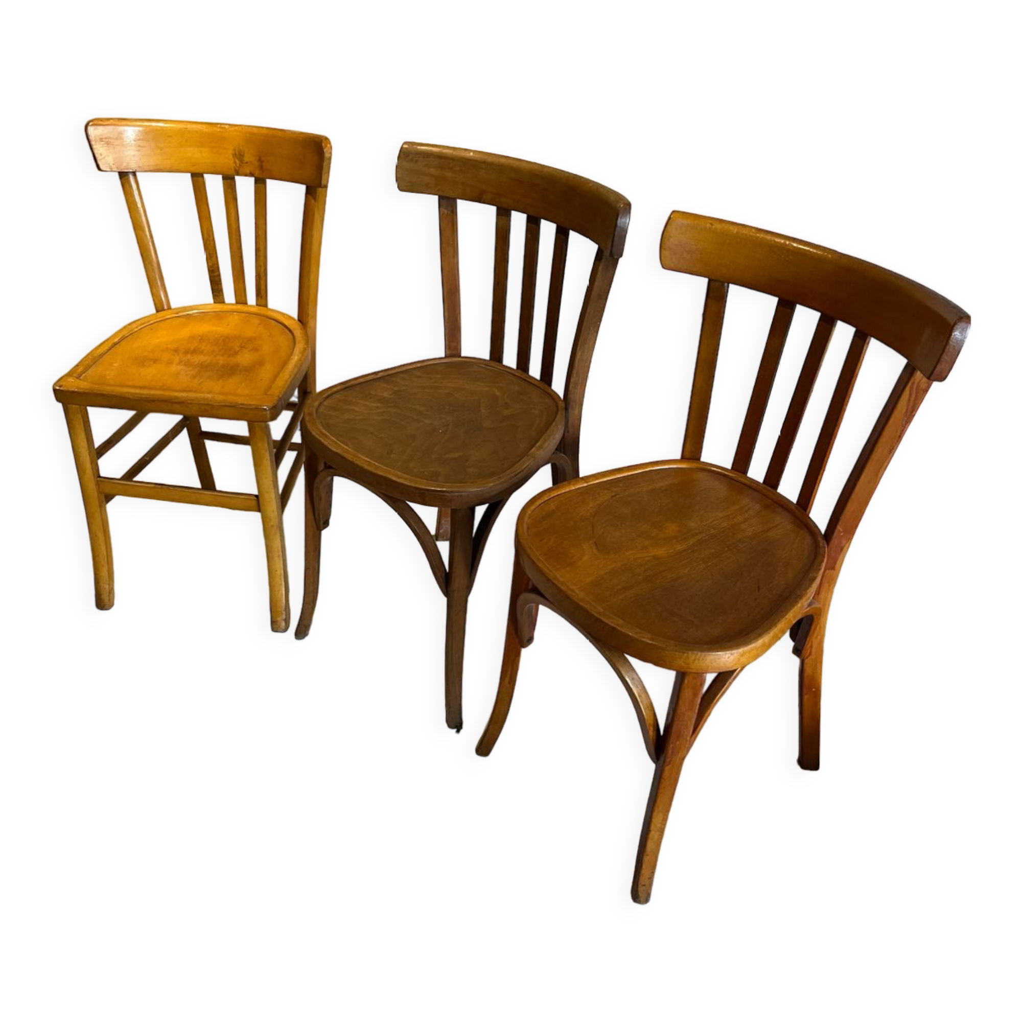 Set of 3 bistro chairs 1950/60